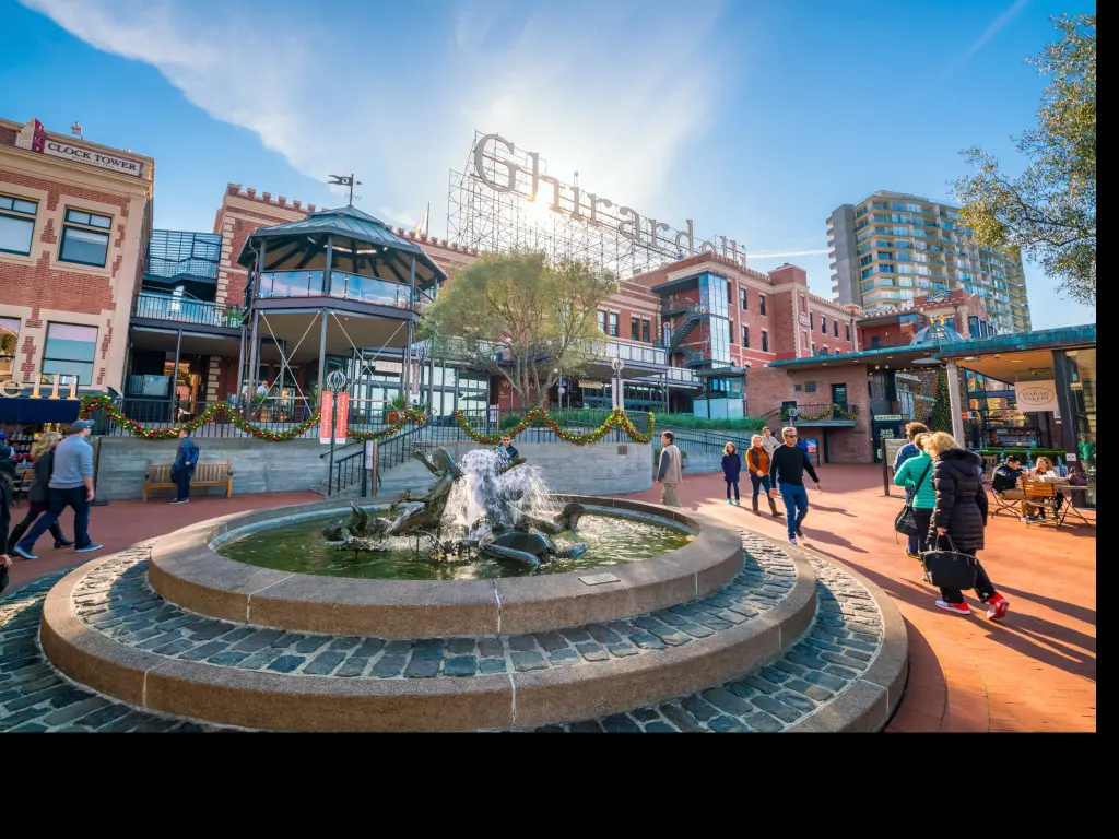 Ghirardelli Square in San Francisco with shops and restaurants