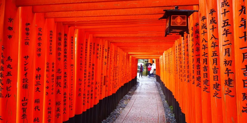 Trail of torii gates at Fushimi Inari Shrine, Kyoto 