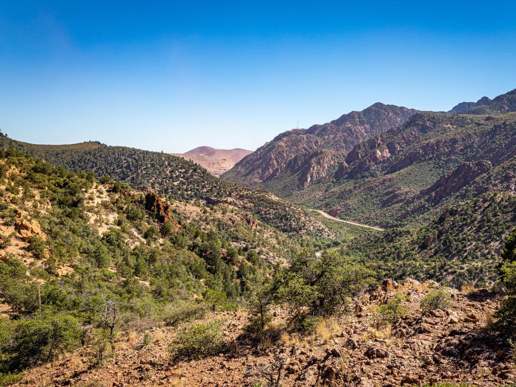 The Coronado Trail Scenic Byway connects Springerville and Clifton, Arizona in the Apache-Sitgreaves National Forest providing spectacular views with elevations reaching over 9,000 feet.