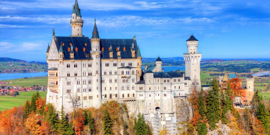 The  majestic Neuschwanstein Castle,  one of the main attractions along Germany's Romantic Road