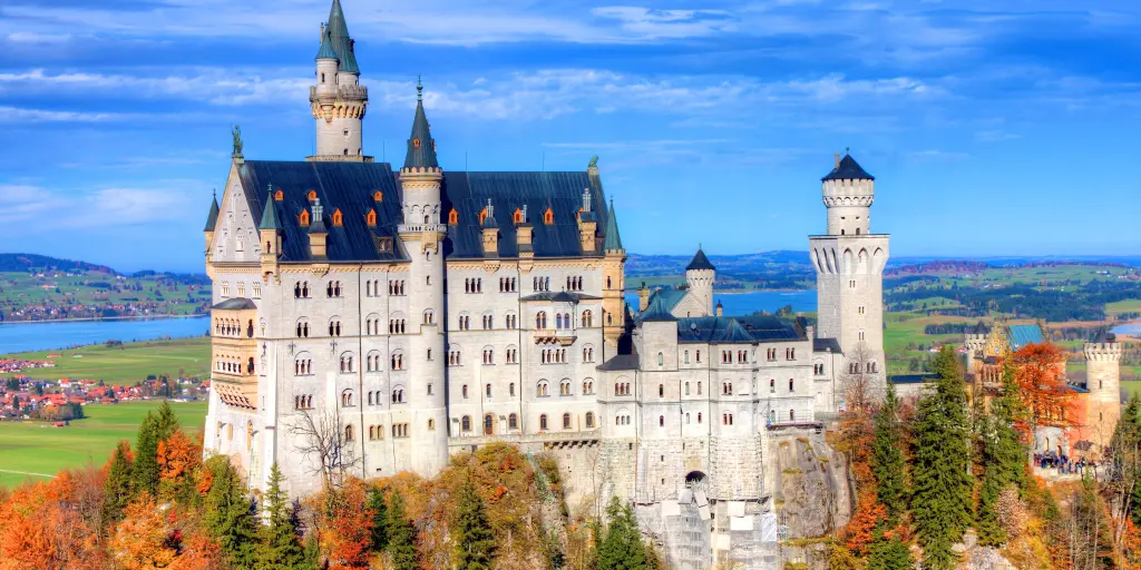 The  majestic Neuschwanstein Castle,  one of the main attractions along Germany's Romantic Road