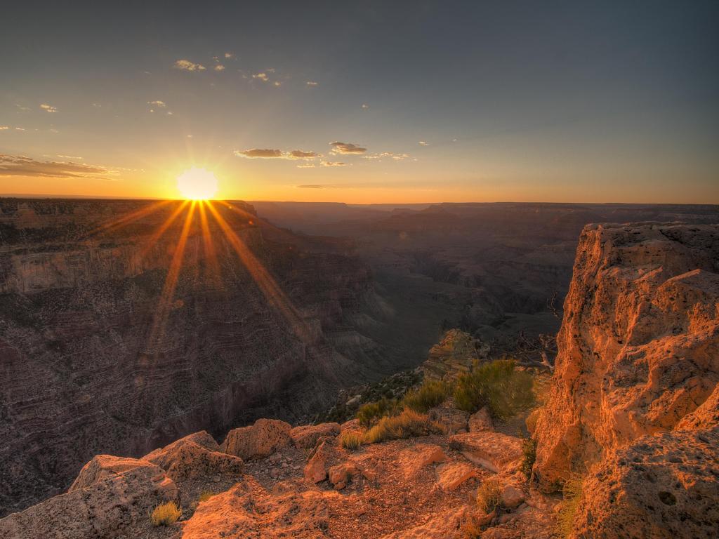 Sunset at the Grand Canyon on the South Rim at Yaki Point
