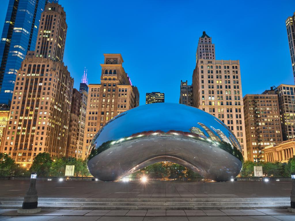 View of Cloud Gate in Millennium Park, Chicago