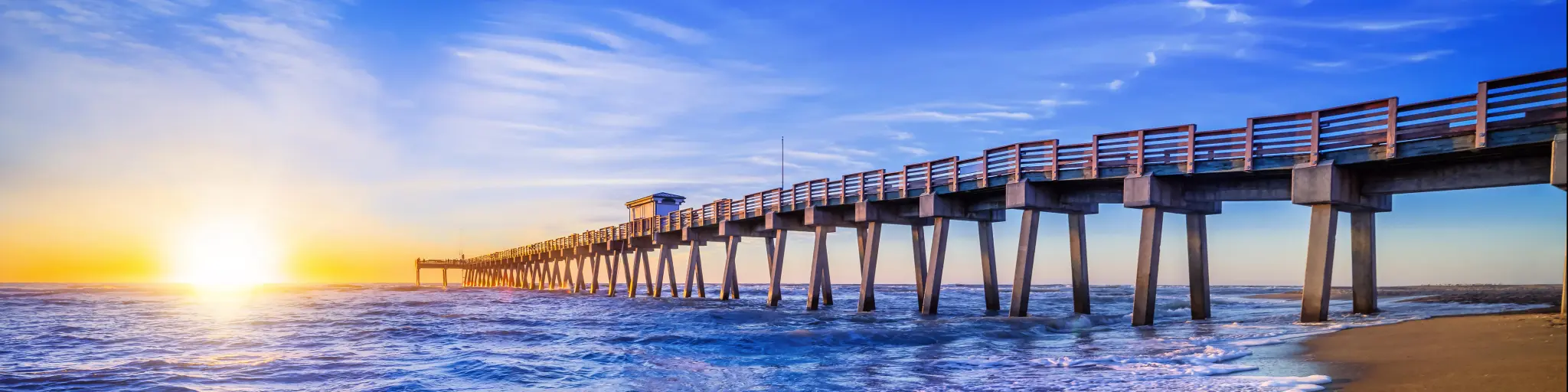 Famous pier of Venice while sunset, Florida