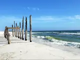 Shell Island beach, white sands and bright blue waters
