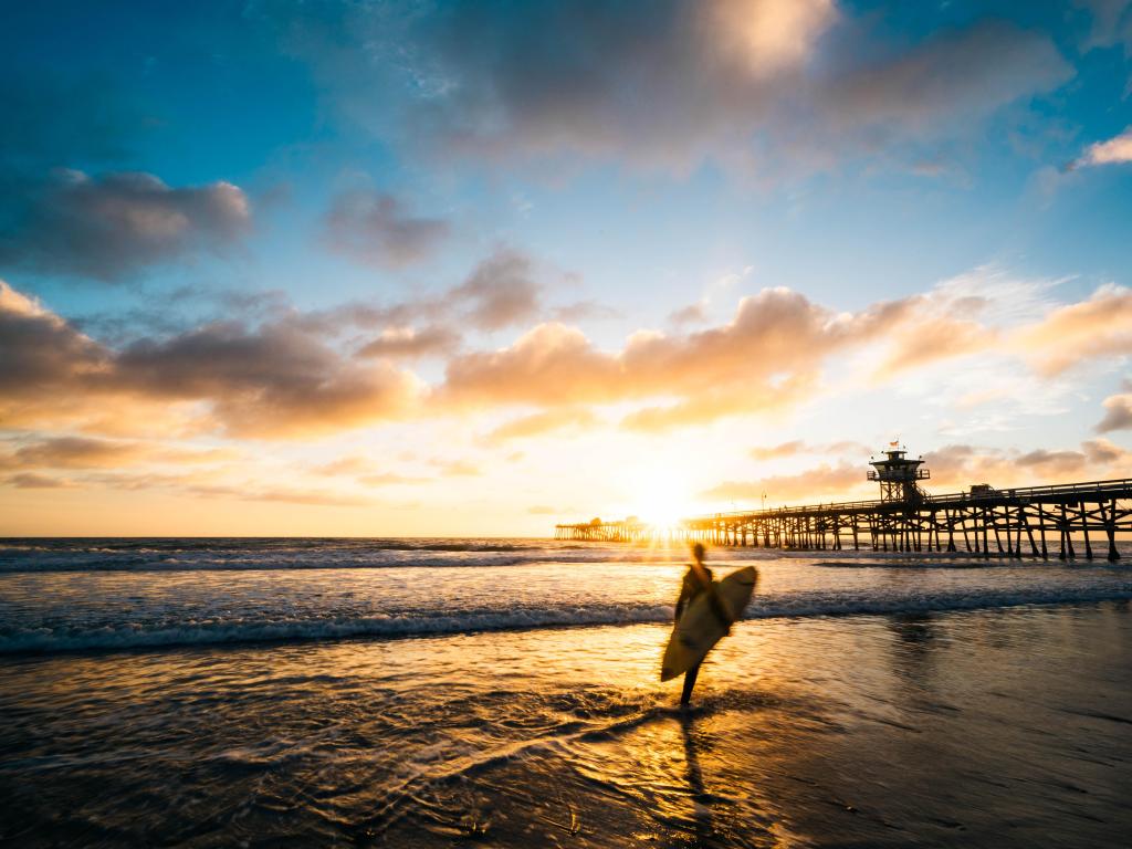 Sunset Surfer in San Clemente, California