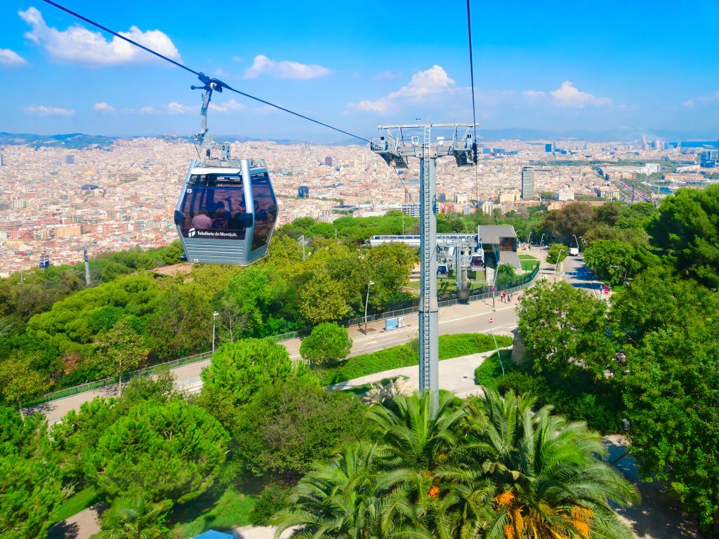 Cable car from Barcelon to Montjuic mountain