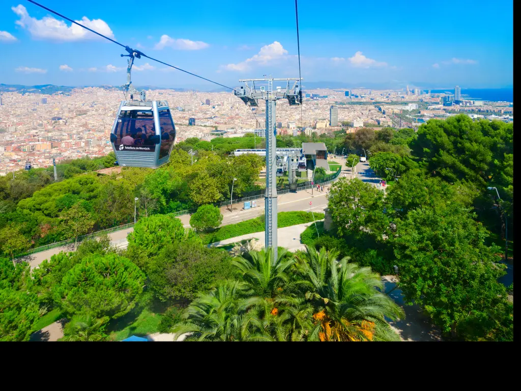 Cable car from Barcelon to Montjuic mountain