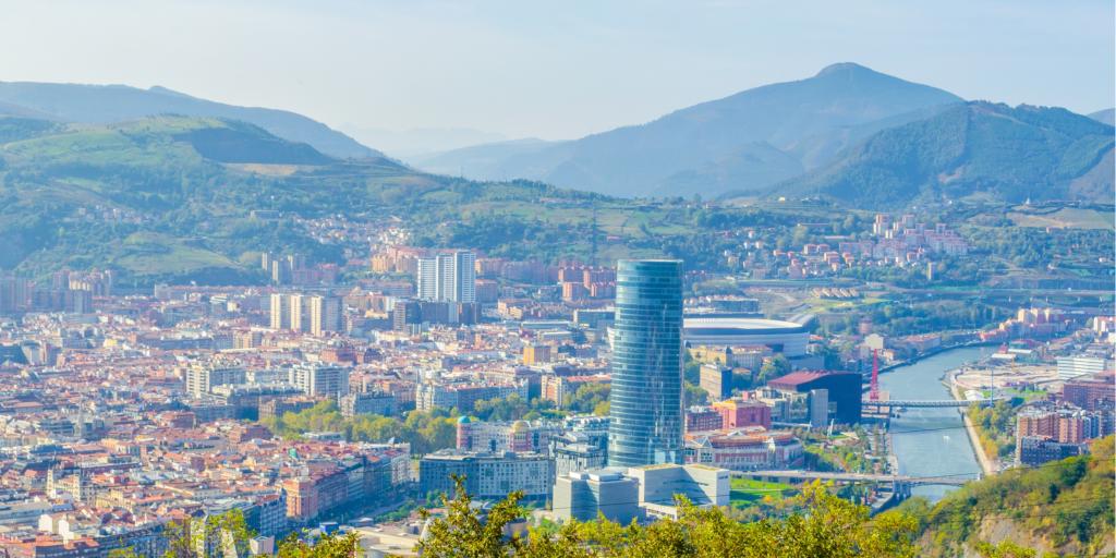 Aerial view of Bilbao from the Artxanda Funicular