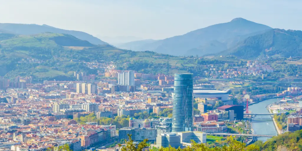 Aerial view of Bilbao from the Artxanda Funicular