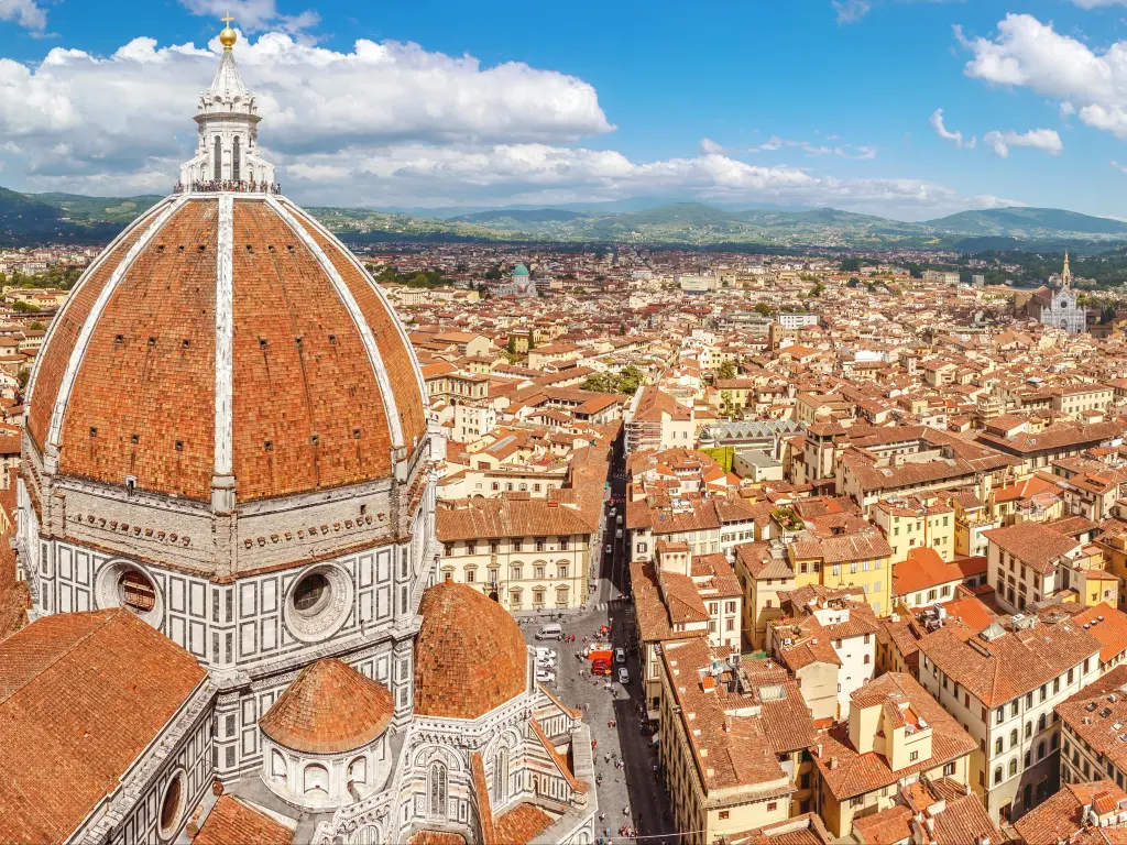 Florence skyline, Cathedral Santa Maria Del Fiore and Palazzo Vecchio