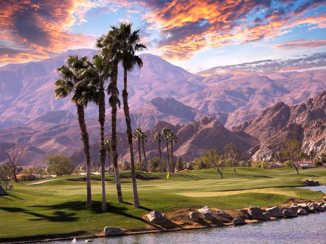 sunset in palm springs, california
