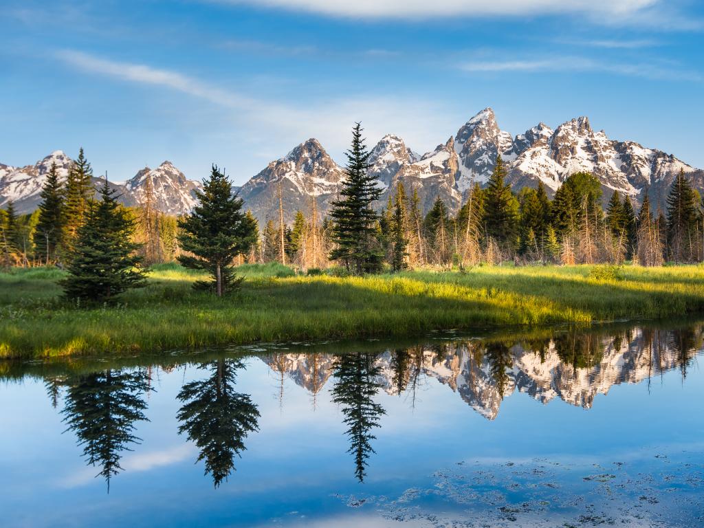 A scenic view of the Teton Range, a highlight of the Rocky Mountains