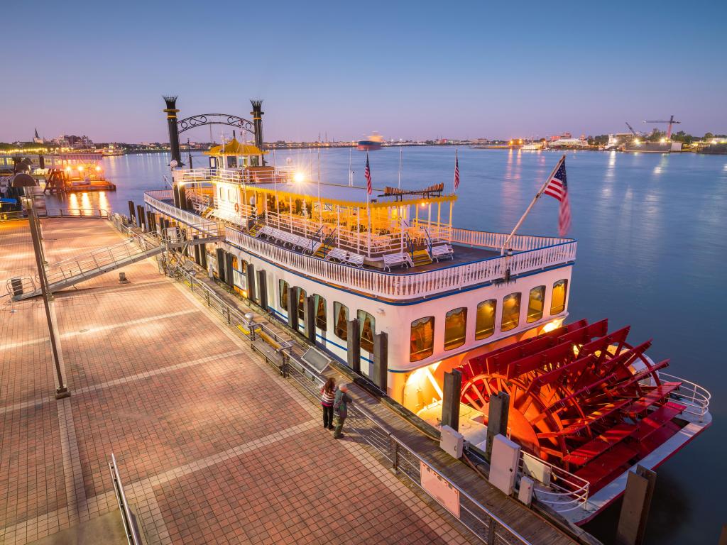 New Orleans paddle steamer in Mississippi river in New Orleans, Lousiana