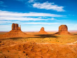 Monument Valley on a partially cloudy day