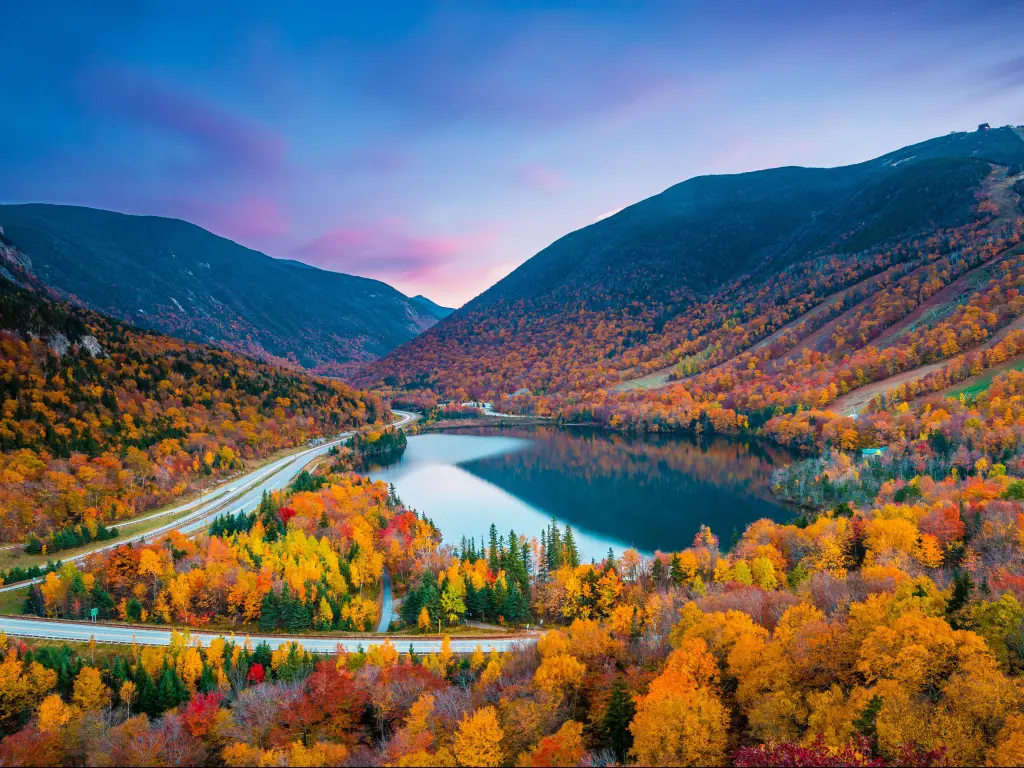 Fall colors in Franconia Notch State Park