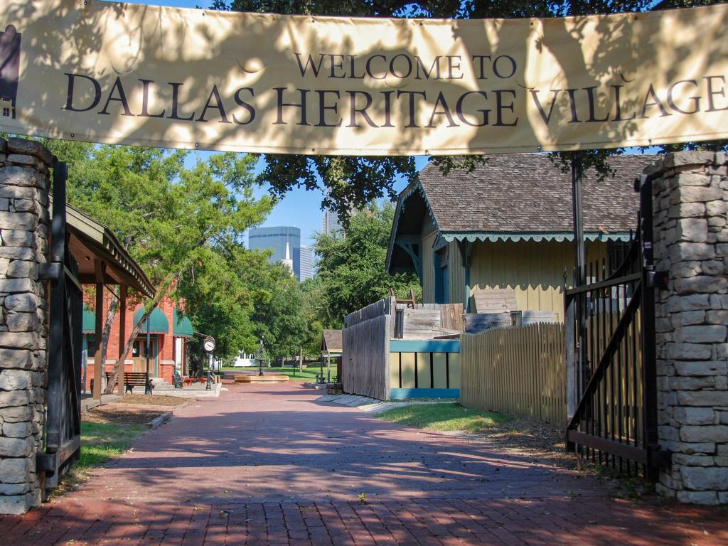 Entrance to the Dallas Heritage Village at the Old City Park