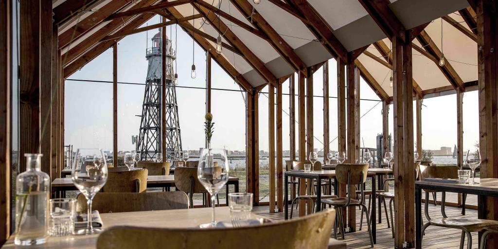 Interior of the summer restaurant in Vuurtoreneiland