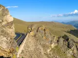 A panoramic evening view of Trail Ridge Road at Rock Cut, Rocky Mountains National Park, USA