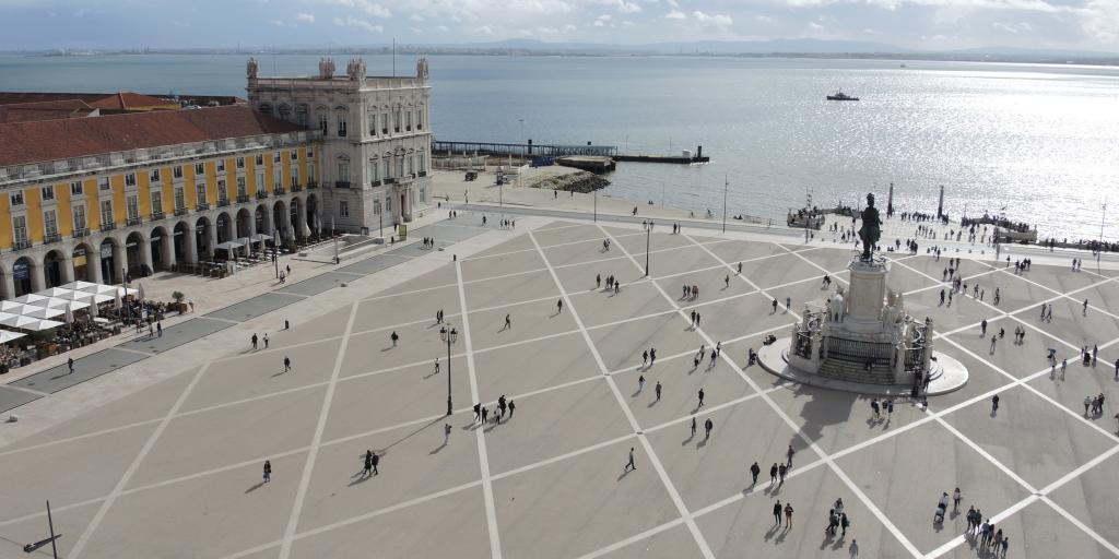 Aerial view of Lisbon's Commerce Square