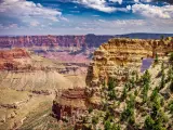 Angel's Window from the Cape Royal overlook at the north rim of the Grand Canyon, Arizona, USA.