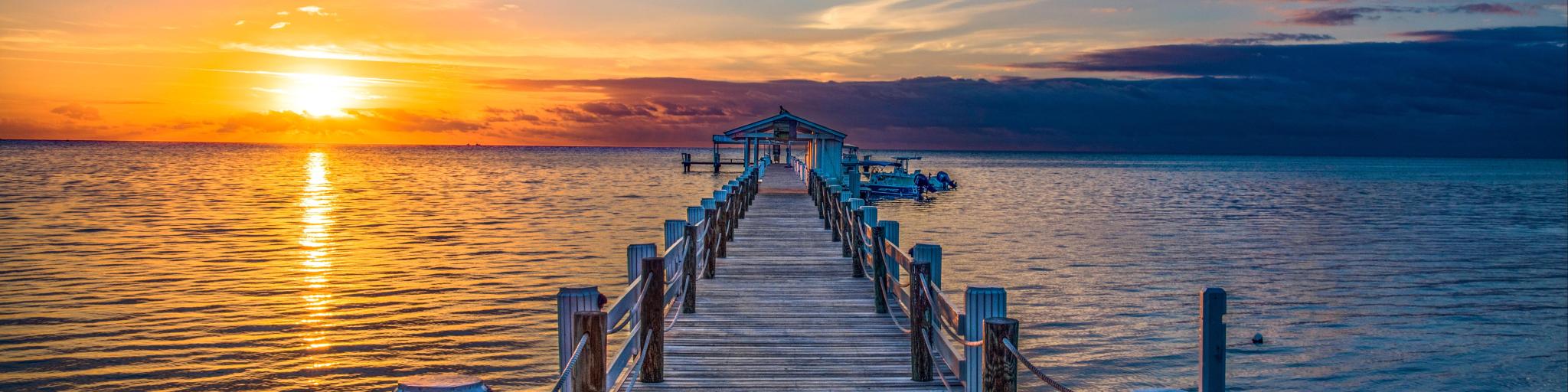 Islamorada, Florida at Keys Dock Pier at sunrise.