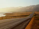 Pacific Coast Highway running along the ocean in California between Los Angeles and San Francisco.