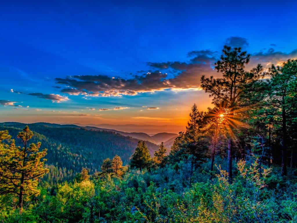 Sunset in the mountains of Cloudcroft New Mexico