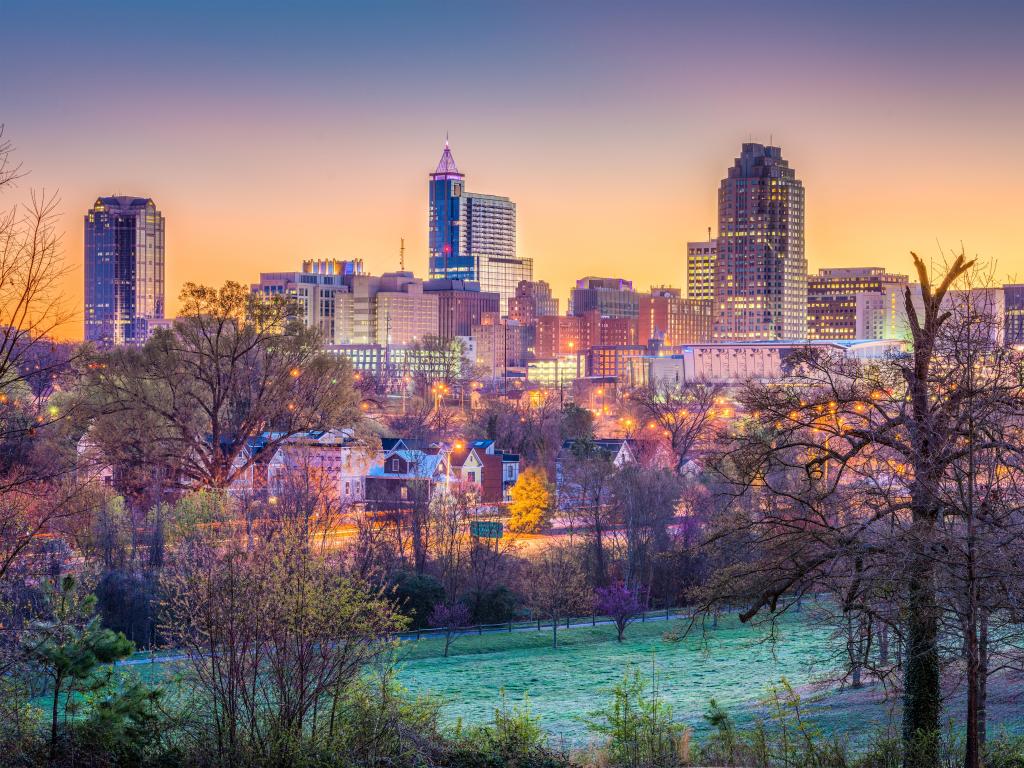 Raleigh, North Carolina, USA downtown city skyline.