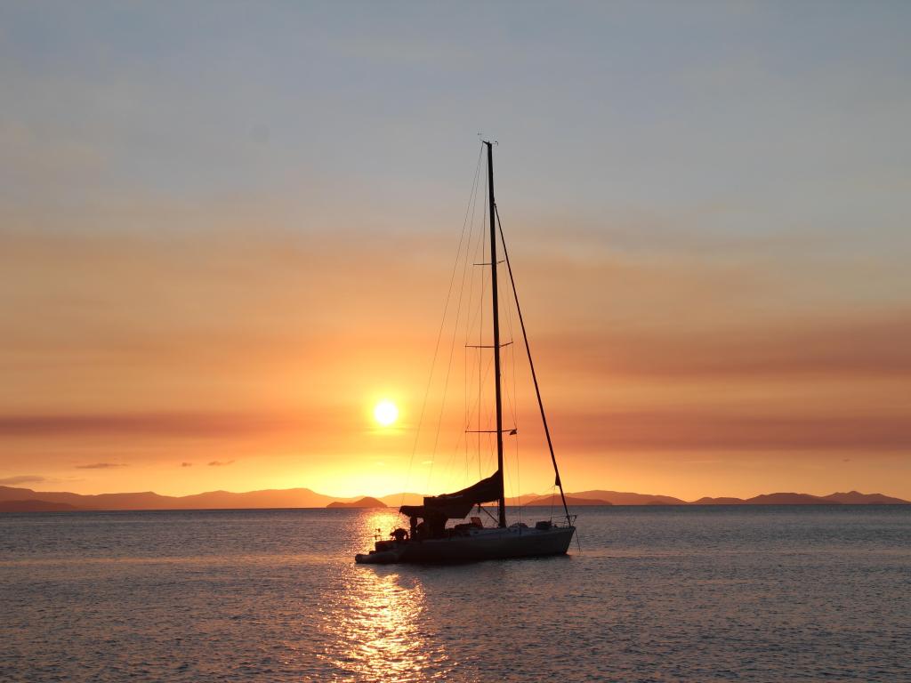 Beautiful sunset on the Whitsundays, Australia