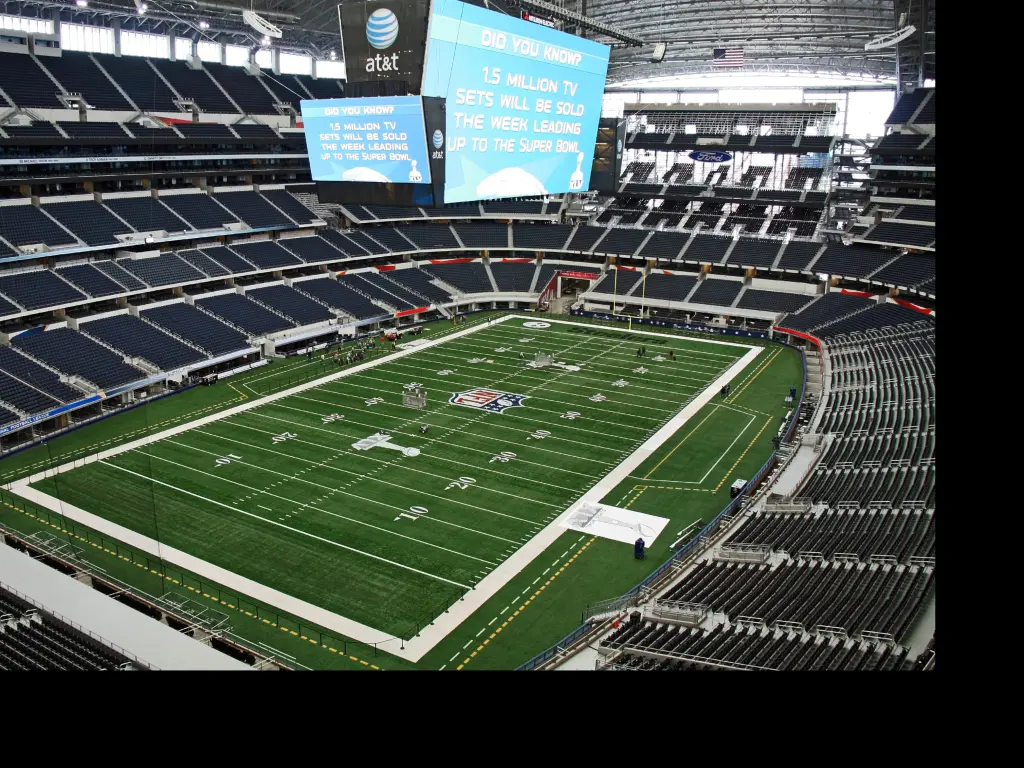 Inside the AT&T Stadium - home of the Dallas Cowboys in Arlington, Texas