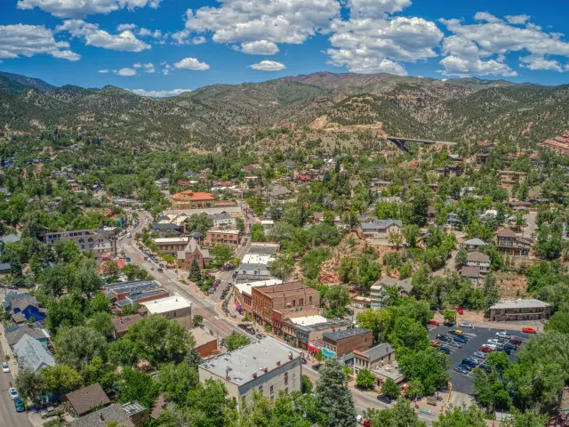 Aerial View of Downtown Manitou Springs