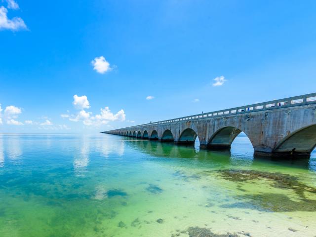 Seven Mile Bridge leading to Florida Keys from mainland Florida.