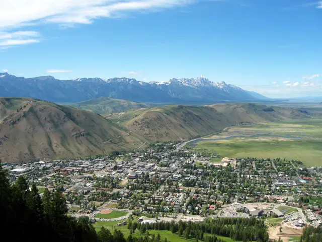 Jackson, Wyoming as seen from the Snow King Resort.