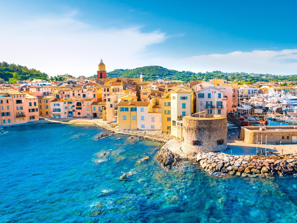 View of the city of Saint-Tropez, Provence, Cote d'Azur, a popular travel destination in Europe