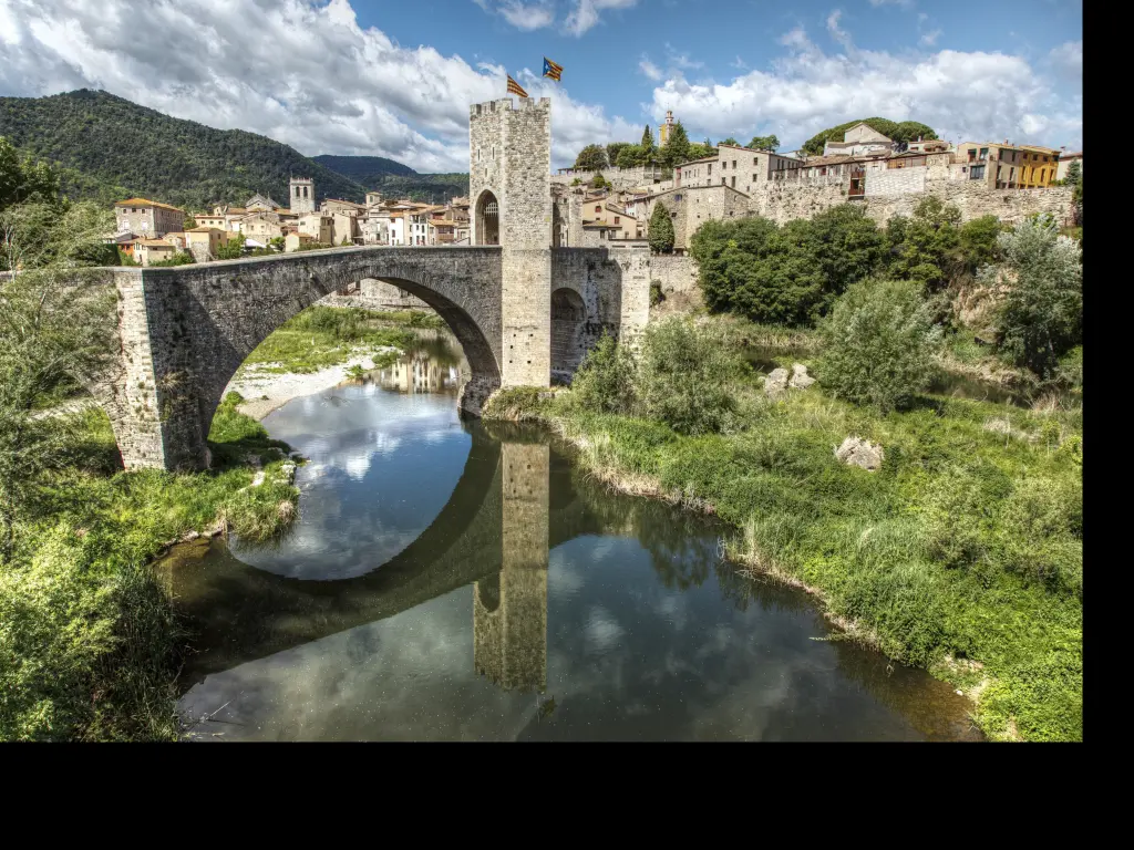 Spectacular medieval bridge of Besalu, Spain
