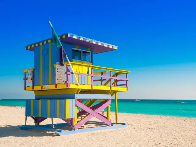 Lifeguard Tower in South Beach, Miami Beach, Florida