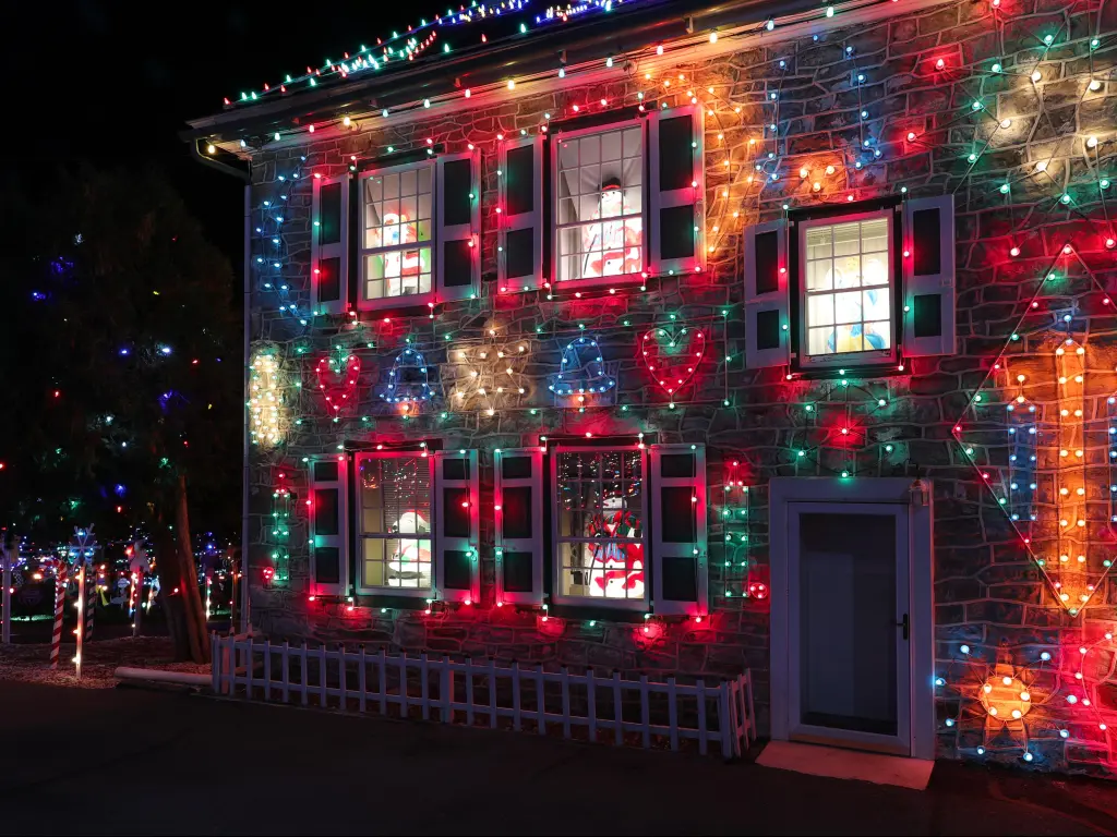 Koziar's Christmas Village light show in Bernville, PA, USA.