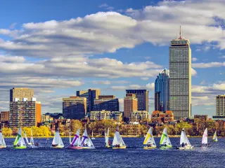 Panoramic skyline view of Boston, Massachusetts