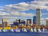 Panoramic skyline view of Boston, Massachusetts