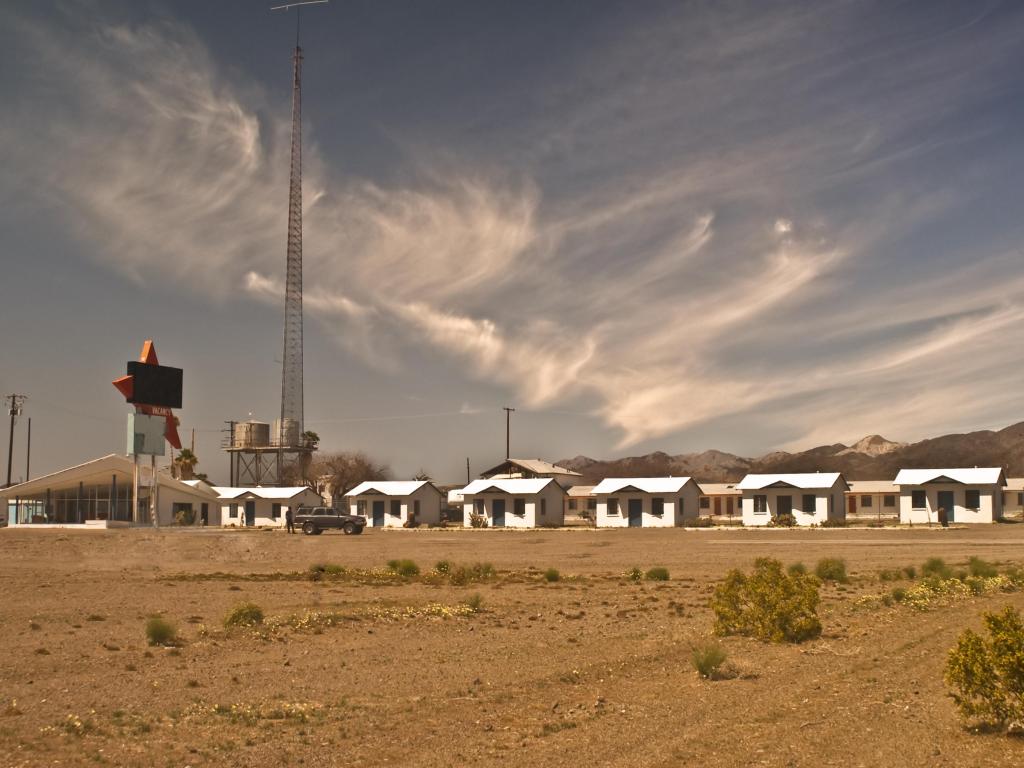 An abandoned 1950s motel in the now ghost town of Amboy, on old Route 66 in the California's Mojave desert