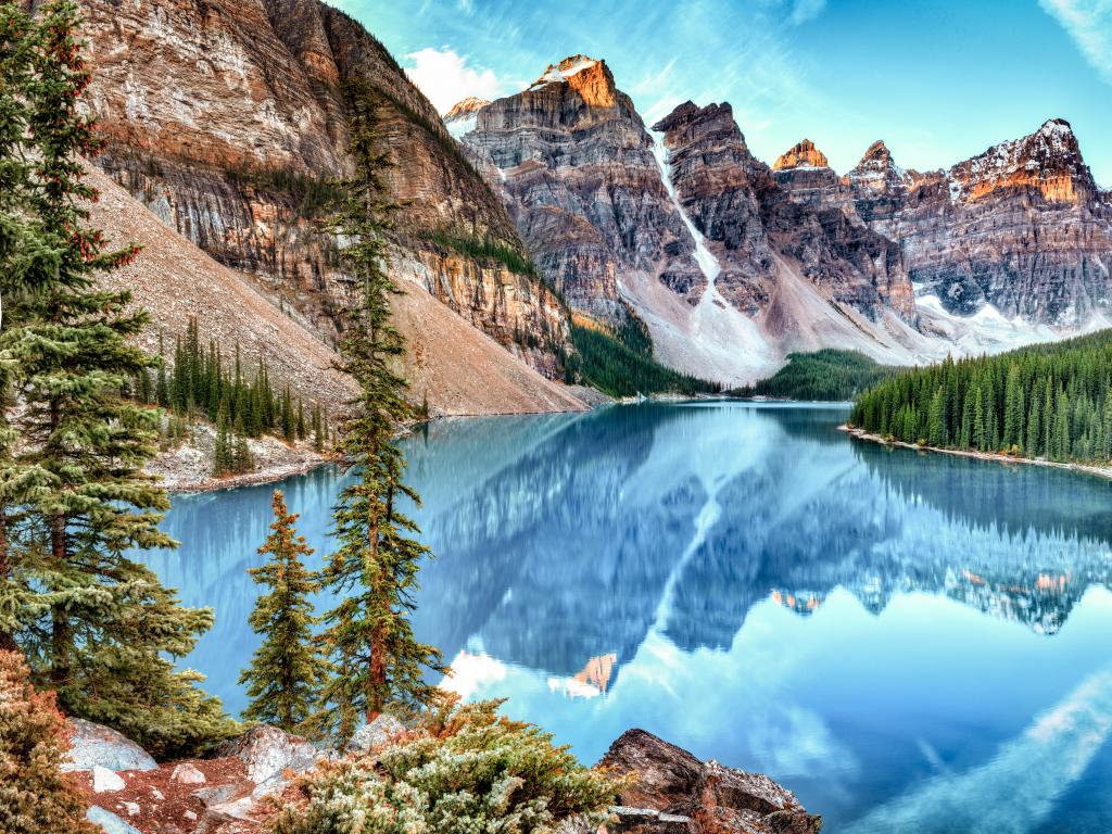 A vista at Banff National Park overlooking Moraine Lake