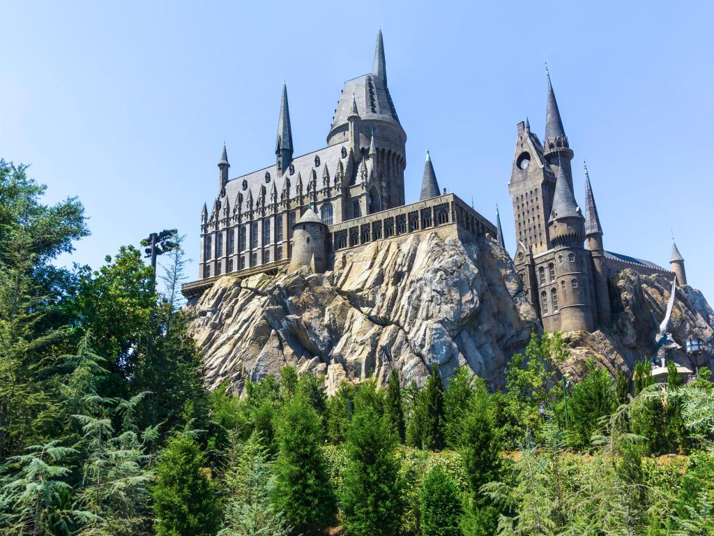 The Hogwarts Castle at The Wizarding World Of Harry Potter in Adventure Island of Universal Studios Orlando. Universal Studios Orlando is a theme park in Orlando