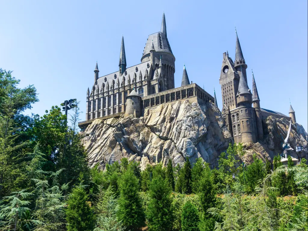 The Hogwarts Castle at The Wizarding World Of Harry Potter in Adventure Island of Universal Studios Orlando. Universal Studios Orlando is a theme park in Orlando