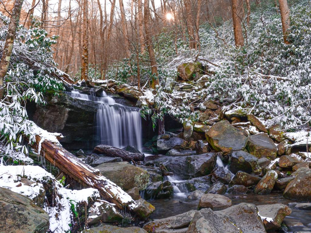 Rainbow Falls in the Smoky Mountains, Tennessee.