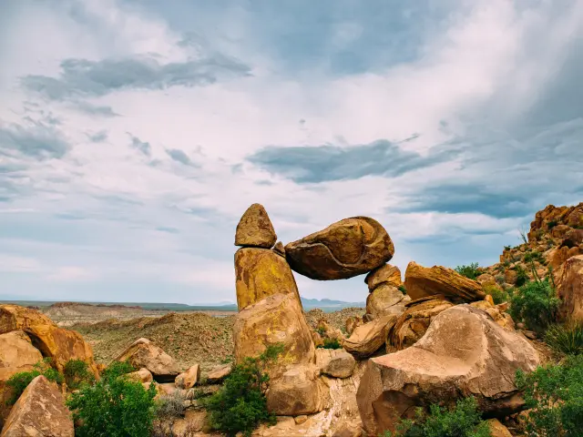 View of a balanced rock along Grapevine Hills Trail, Big Bend National Park