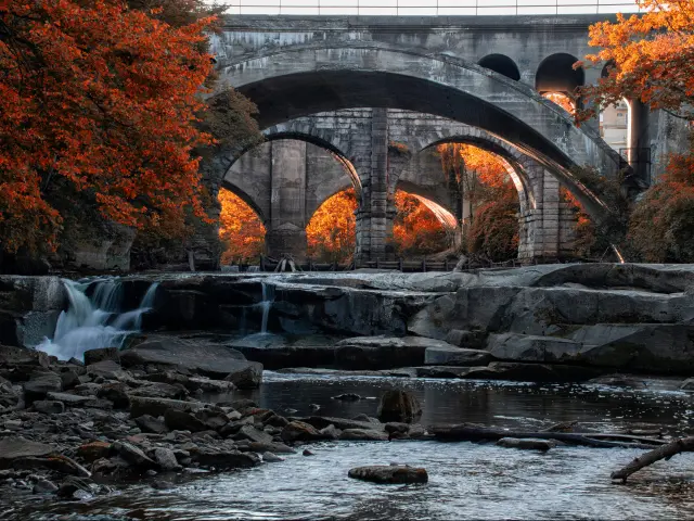 Cleveland, Ohio, USA taken at Berea Falls during fall.